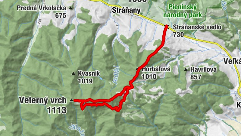 Stráňanské sedlo - Horbáľová - Veterný vrch - Turova