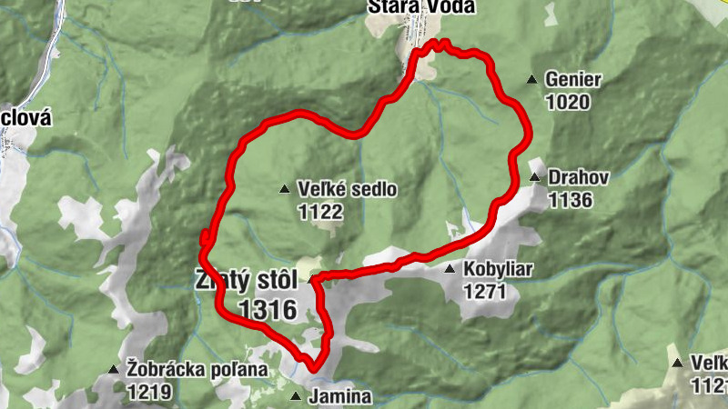 Stará Voda - Zlatý stôl - Švedlár