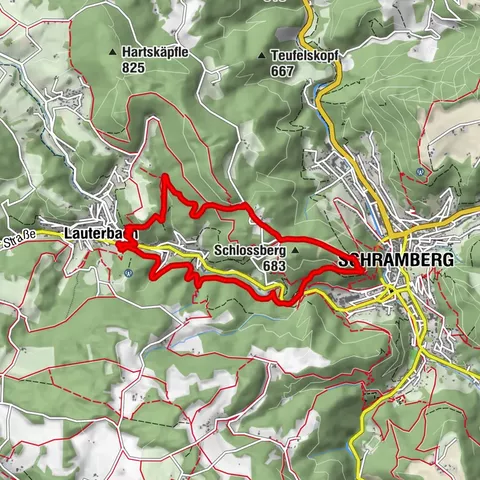 Il Hohenschramberg e il mare di rocce