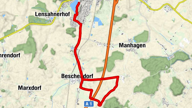 Percorso Beschendorf-Sievershagen
