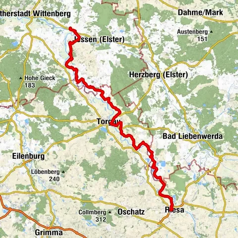 Elberadweg von Elster (Elbe) bis Riesa - rechtselbig