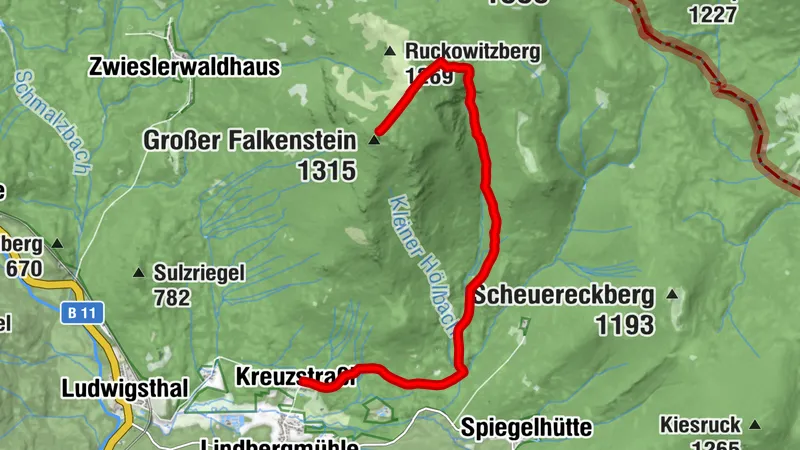 Wanderlinie Silberblatt (Kreuzstraßl - Großer Falkenstein)
