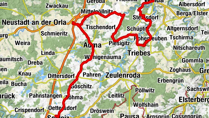 Kulturweg der Vögte - Etappe 4: Von Weida nach Schleiz