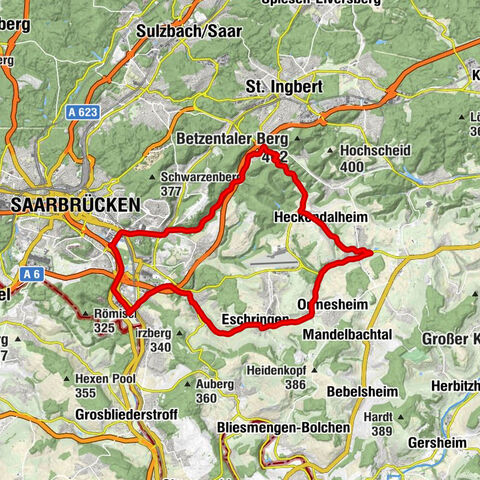 Rennradrunde 4 Güdingen-Ommersheim-SB