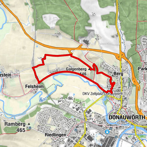 Donauwörth Gehen am Morgen bei Sonnenaufgang