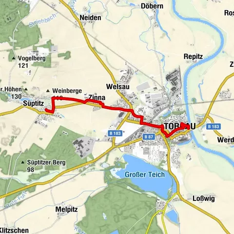 Lutherweg Sachsen von Dreiheide nach Torgau