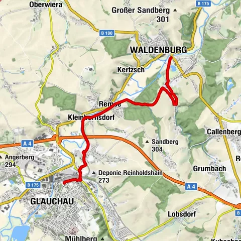 Lutherweg Sachsen von Waldenburg nach Glauchau
