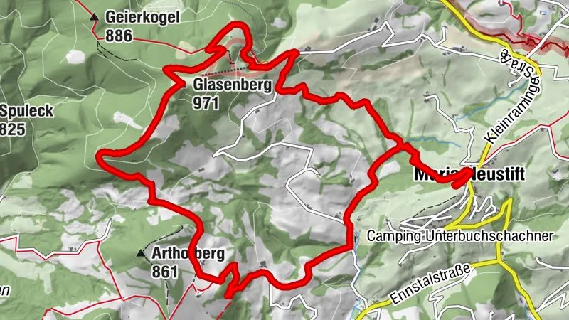RUNDWEG VON MARIA NEUSTIFT ZUM GLASENBERG-GIPFEL