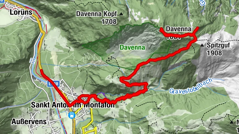 Zwölferkopf 1843m, Davenna 1881m, St. Anton im Montafon, Vlbg