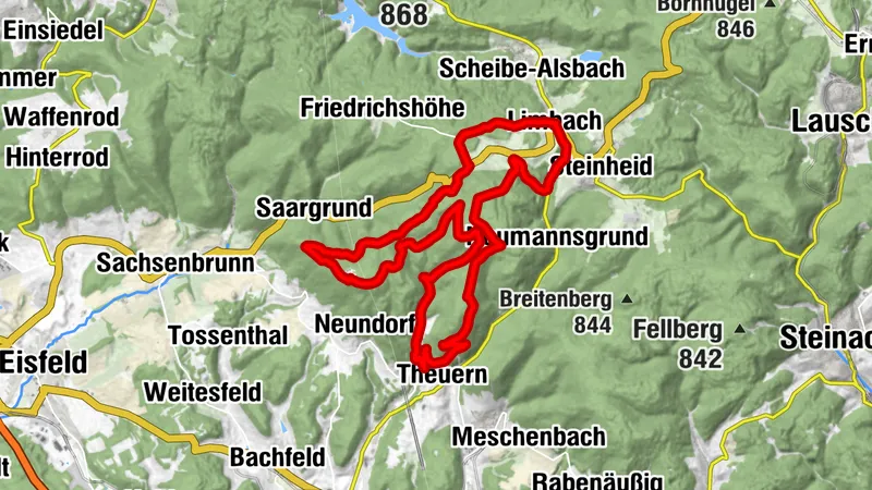 Ferienpark Thüringer Wald, Bleßberg, Werra-Quelle Siegmundsburg, Rennsteig Limbach, Dürre Fichte, Steger, Theuern