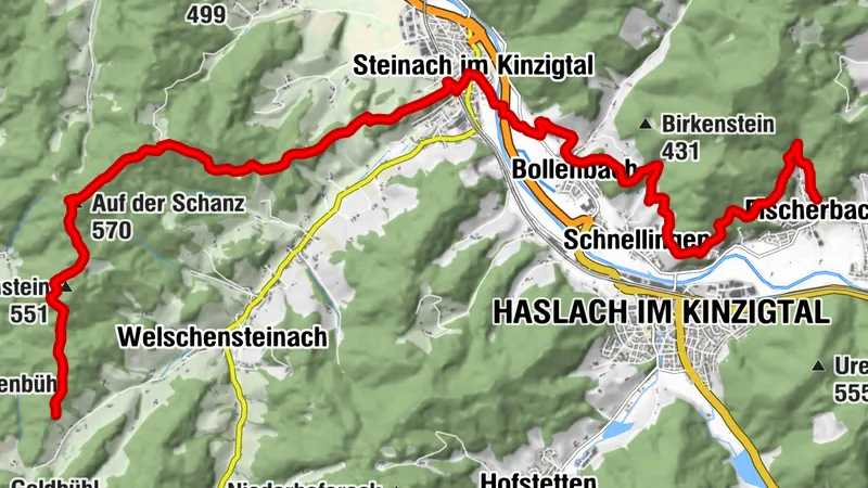 Kinzigtalsteig Etappe 7: Fischerbach nach Schlossberg-Herberge