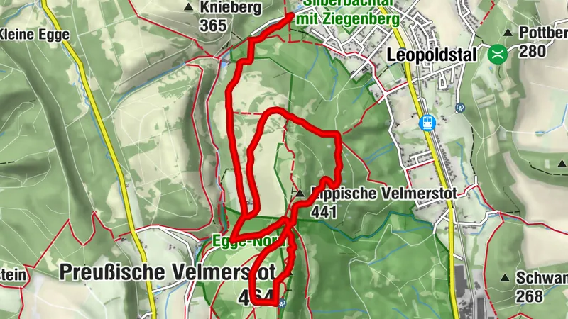 Nordic-Walking Route durchs Silberbachtal - Klippenweg - Velmerstot - Eggeturm