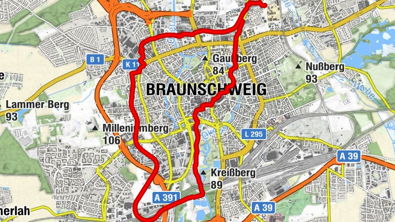 Nordstadt - Ringgleis - Bürgerpark - Zentrum - Theaterpark - Nordstadt