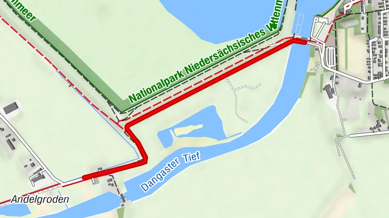 Achtern Diek - Terrainkurweg in Dangast