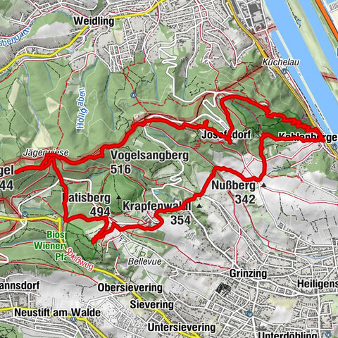 "Über das Wiener Becken" Kahlenberg, Leopoldsberg, Josefsdorf, Hermannskogel - Rundwanderweg über die höchsten Berge Wiens