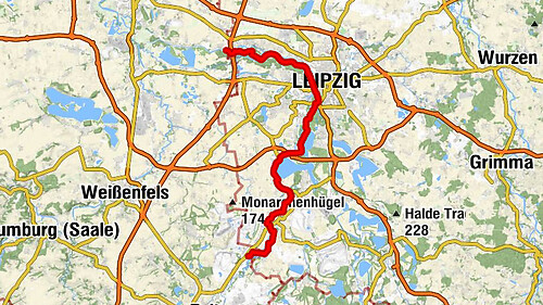 Pista ciclabile dell'Elster tra Pegau e Schkeuditz