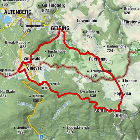 RR ERZ T05 Via Mückentürmchen a Zinnwald