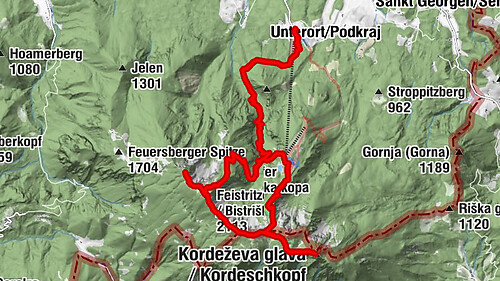 Kordeschkopf 2.126m, Knieps 2.110m, Feistritzer Spitze (Hochpetzen) 2.113m & Wackendorfer Spitze 2.079m im Petzenland