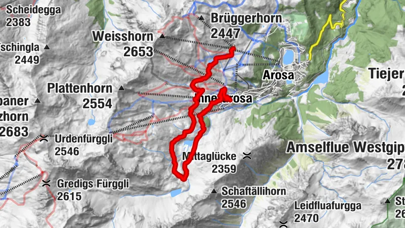 Stazione intermedia Arosa Weisshorn - Schwellisee - Bergkirchli - Innerarosa