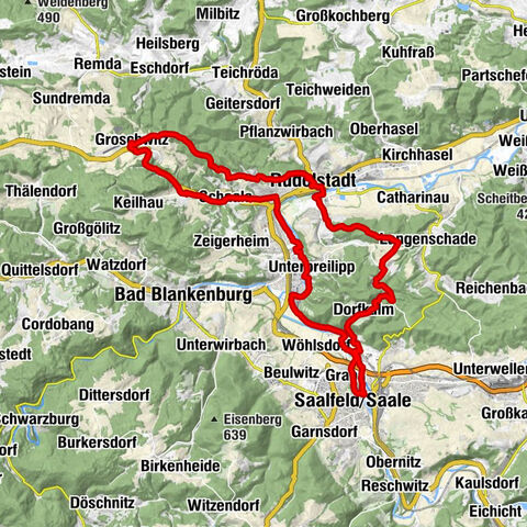 MTB Saalfeld 07: percorso ad anello Marienturm e Heidecksburg